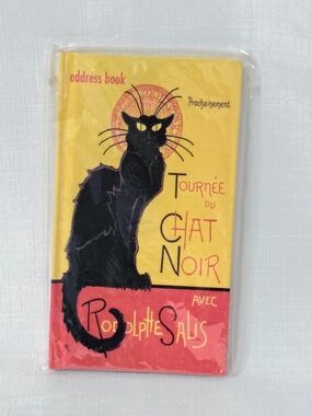 Tournee Du Chat Noir de Salis Black Cat Art ADDRESS BOOK New Sealed 6.25"x3.5"